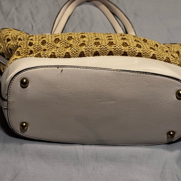 Elegant Beige and Gold Anne Klein Tote Bag - Picture 6 of 6